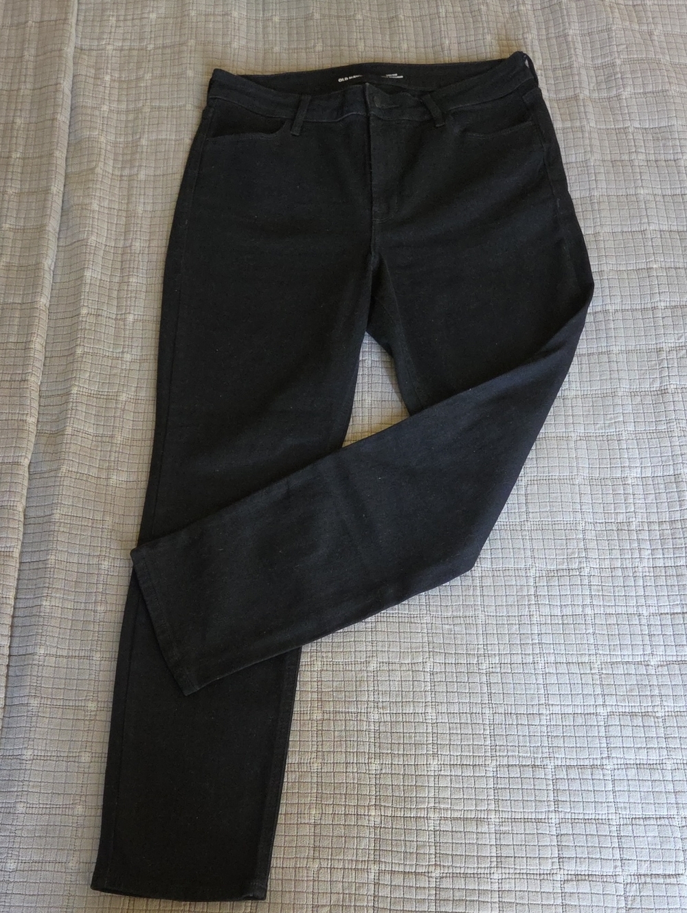 Old Navy Women's High-Rise Black Straight Leg Jeans Size 12